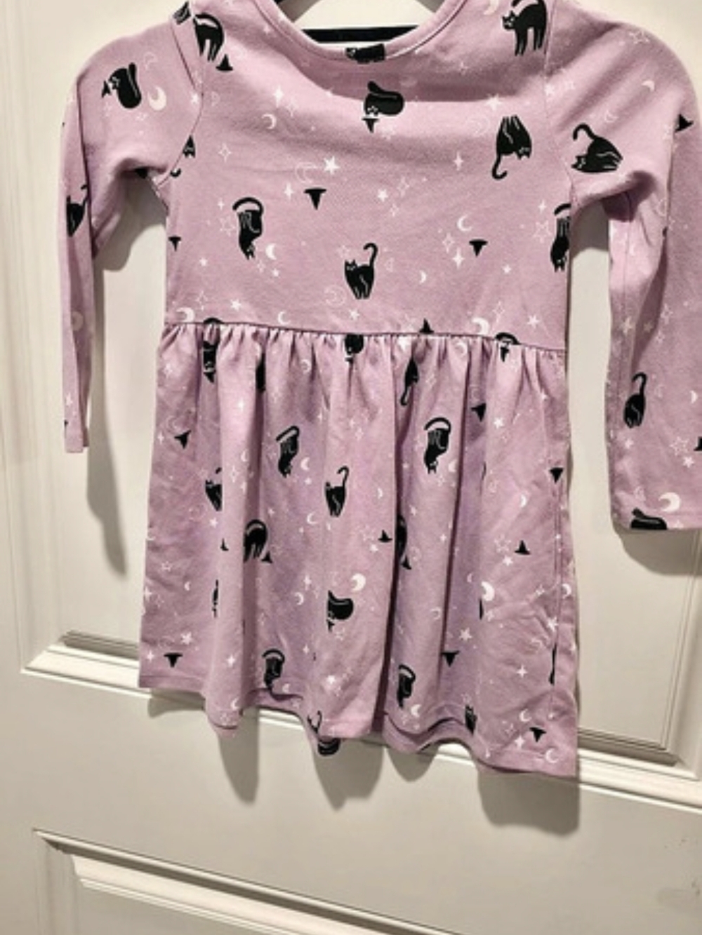 Cat & Jack Toddler Girls Black Cat & Celestial Long Sleeve Dress